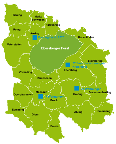 Landkreis Ebersberg Übersichtskarte